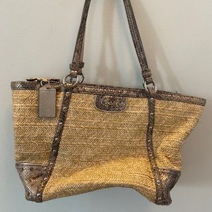 Coach Woven and faux snake skin bag